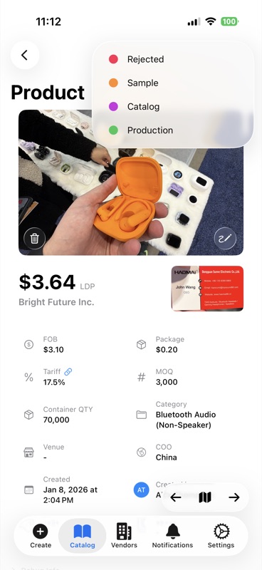 Product status tracking