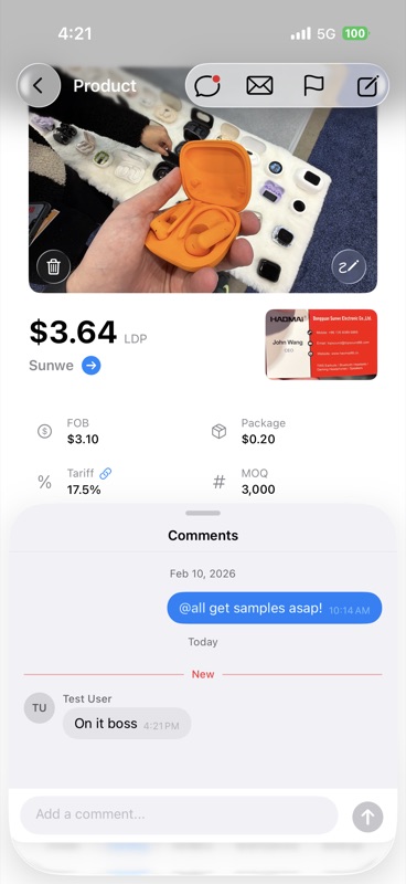 Product comments
