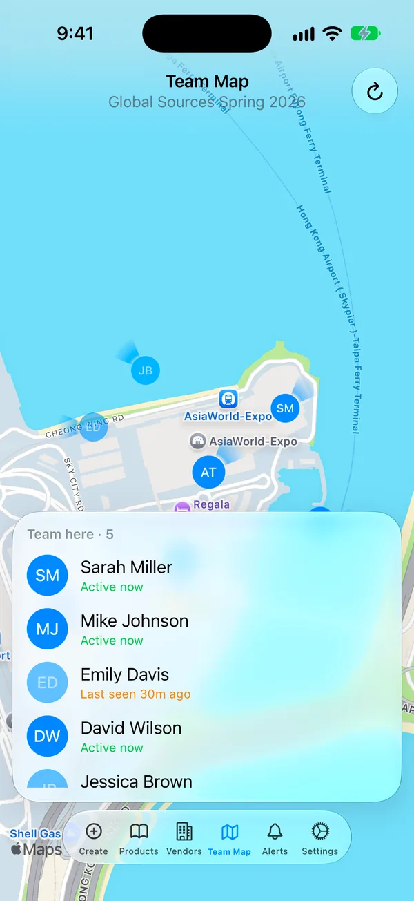 Team Map at a trade show venue